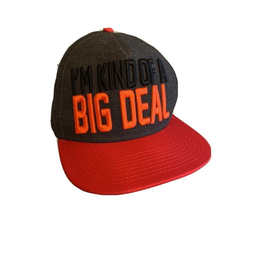 Im Kind Of A Big Deal Anchorman Snapback Hat Red & Gray Adjustable Polyester/Ray